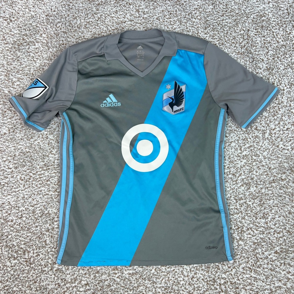 Minnesota United FC Jersey Kids Youth Boy Large Gray Adidas Climacool MLS Soccer